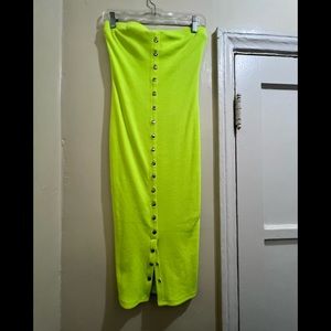 Tube dress, size L, neon yellow